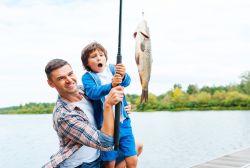Family Fishing on the lake Family Fishing on the lake
