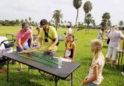 Family kite flying